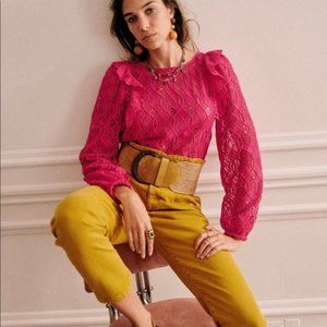 SÉZANE Salina blouse in fuchsia, size 38, NWT!